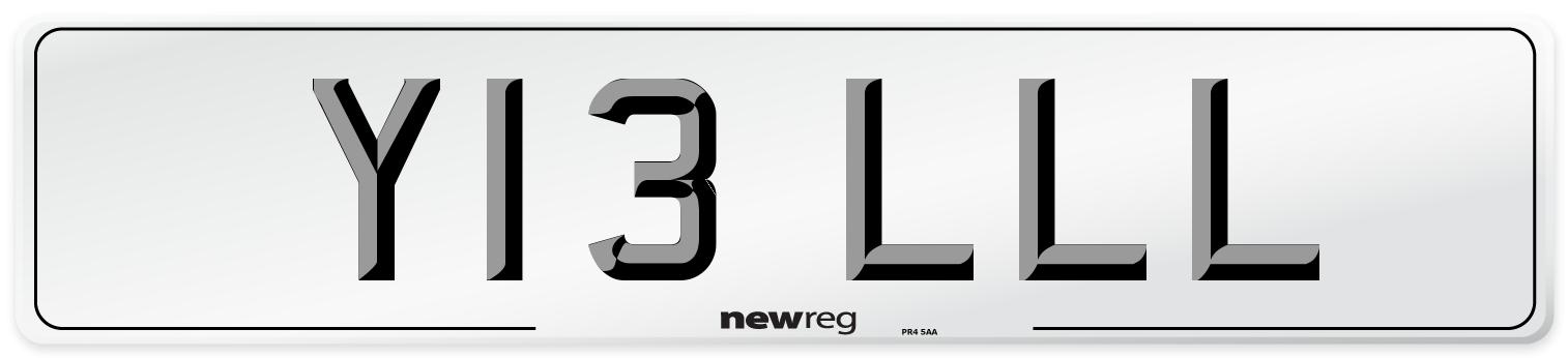 Y13 LLL Number Plate from New Reg